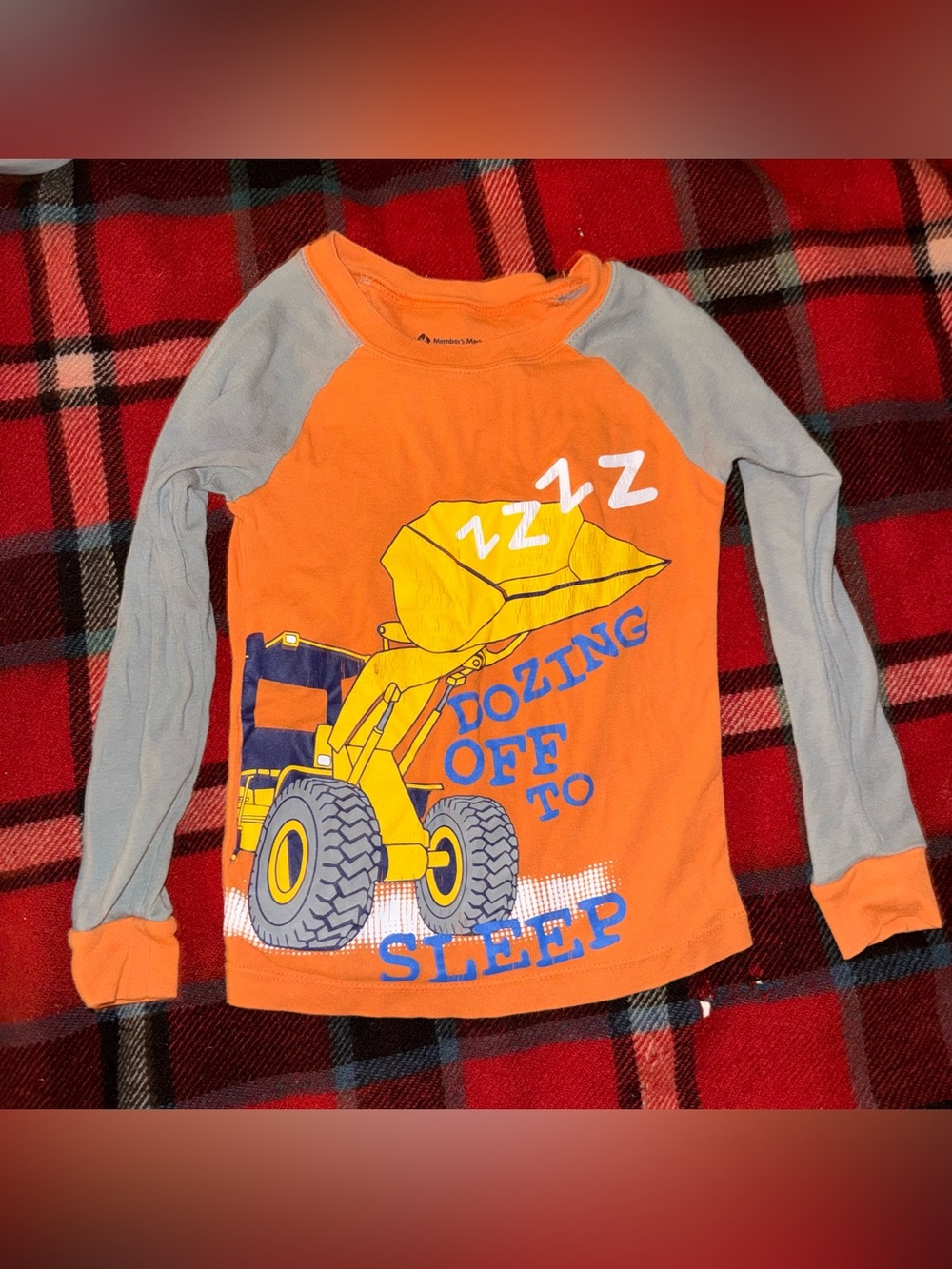 Orange & Gray Excavator Graphic Long-Sleeve Tee